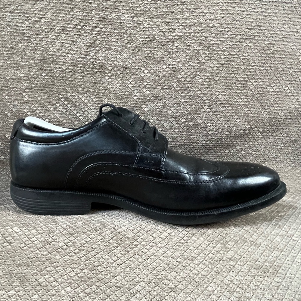NUNN BUSH Men’s Black Wingtip Lace Up Leather Dress Shoes sz 9.5M LIKE NEW - Picture 8 of 16